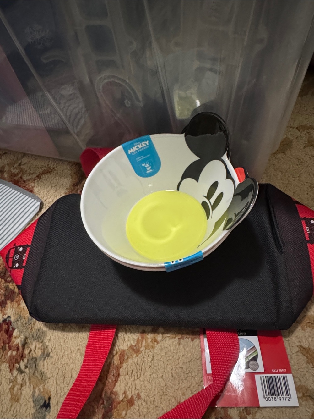 Disney Mickey Mouse Yellow and Black Party Bowl